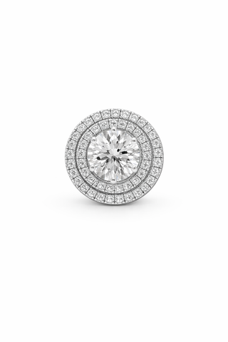 Pendentif Diamant rond en or blanc 14 kt avec diamants