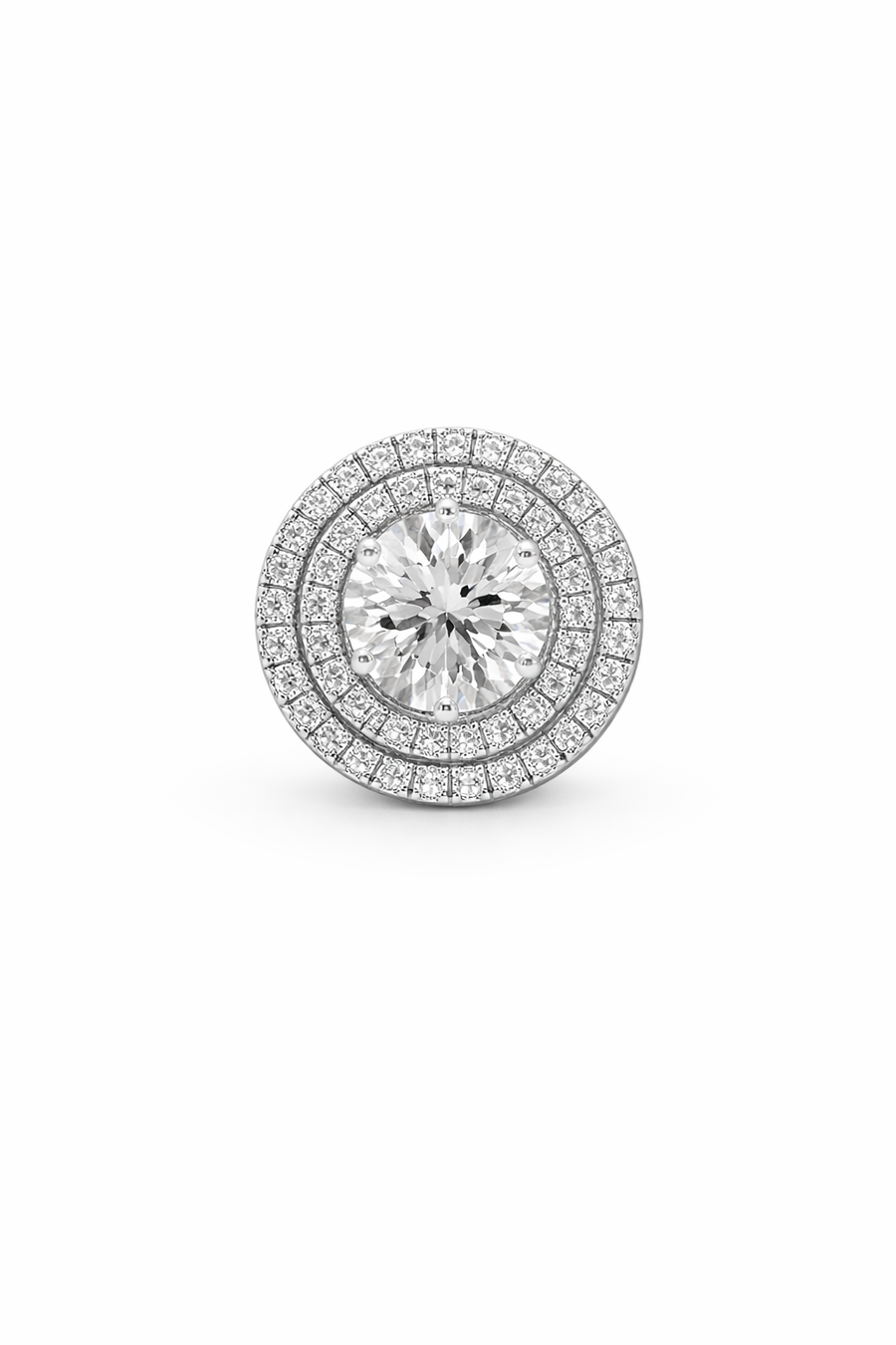 Pendentif Diamant rond en or blanc 14 kt avec diamants