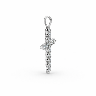 Pendentif Croix en or blanc 14 kt avec diamants, vue 2