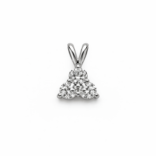 Pendentif Boules Triangle en or blanc 14 kt avec diamants