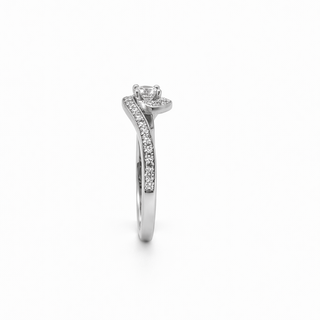 Bague de Fiançailles Or blanc 14 kt avec diamants, vue 2