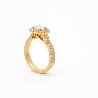 Bague de Fiançailles Or jaune 14 kt avec diamants, vue 3