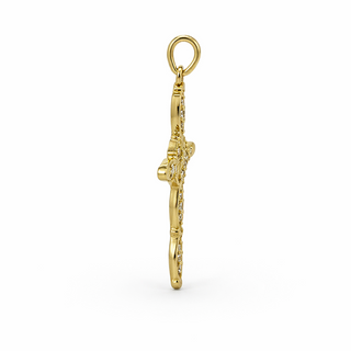 Pendentif Croix en or jaune 14 kt avec diamants, vue 2