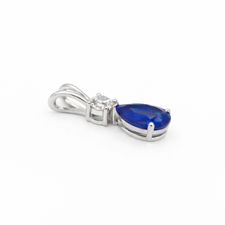 Pendentif Saphir en or blanc 14 kt avec diamants, vue 2