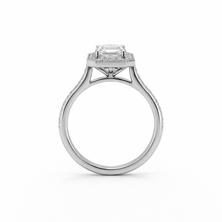 Bague de Fiançailles Or blanc 14 kt avec diamants, vue 2
