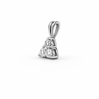 Pendentif Boules Triangle en or blanc 14 kt avec diamants, vue 2