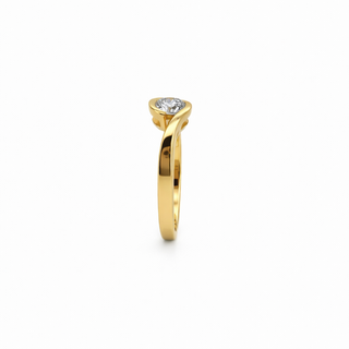 Bague de Fiançailles Solitaire en Or jaune 14 kt, vue 3