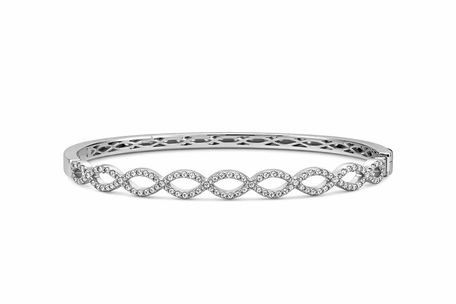 Bracelet Or blanc 18 kt avec diamants