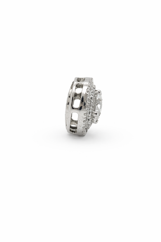 Pendentif Diamant rond en or blanc 14 kt avec diamants, vue 2
