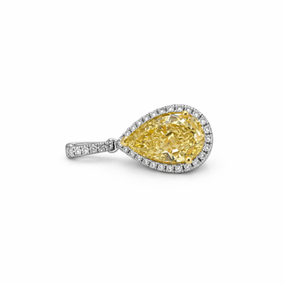 Pendentif -Diamant Jaune en or 18 kt 2 tons avec diamants, vue 2