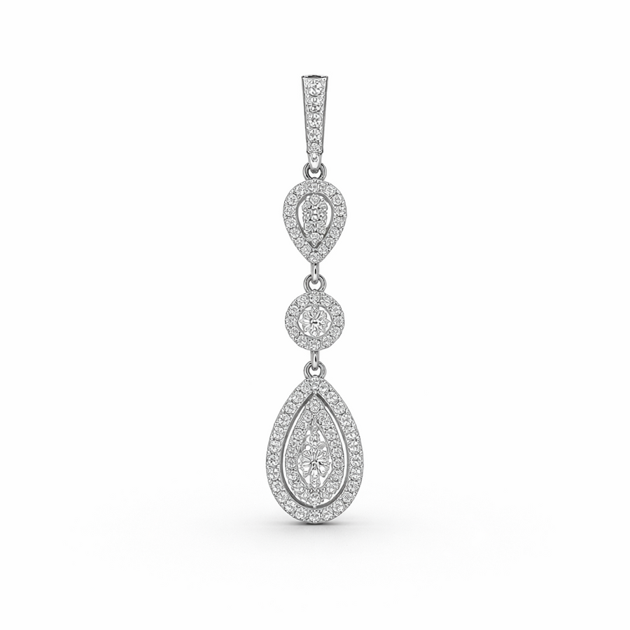 Pendentif Pendant en or blanc 18 kt avec diamants
