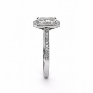 Bague de Fiançailles Or blanc 14 kt avec diamants, vue 3