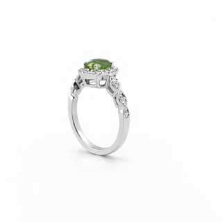 Bague Tourmaline en Or blanc 19k avec diamants, vue 3