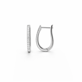Boucles d'oreilles Anneaux en or blanc 14 kt avec diamants, vue 2