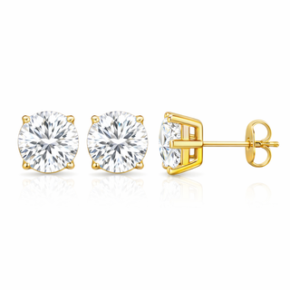 Boucles d'oreilles Clous en or jaune 10 kt avec zircons