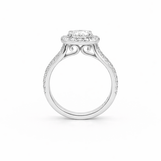 Bague de Fiançailles Or blanc 14 kt avec diamants, vue 2