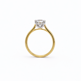 Bague de Fiançailles Diamant Ovale Or 14 kt 2 tons, vue 2
