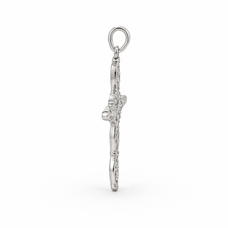 Pendentif Croix en or blanc 14 kt avec diamants, vue 2