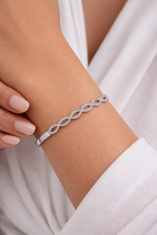 Bracelet Or blanc 18 kt avec diamants, vue 3