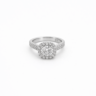 Bague de Fiançailles Or blanc 14 kt avec diamants