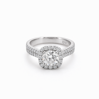 Bague de Fiançailles Or blanc 14 kt avec diamants