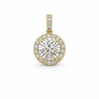Pendentif Diamant rond en or blanc 18 kt avec diamants