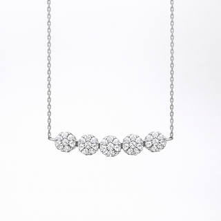 Collier Boules en or blanc 18 kt avec diamants