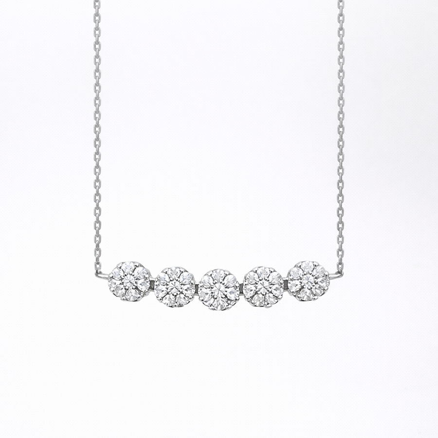 Collier Boules en or blanc 18 kt avec diamants