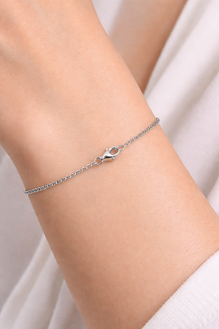 Bracelet Oval trace en or blanc 10 kt Largeur 1,30 mm, vue 3