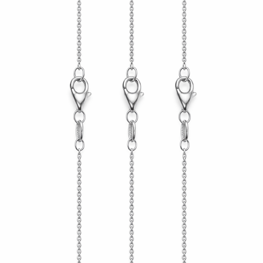 Bracelet Oval trace en or blanc 10 kt Largeur 1,30 mm