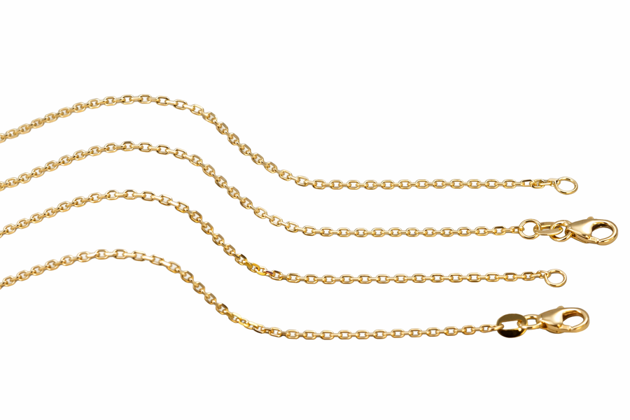Chaîne Diamond cut trace en or jaune 10 kt Largeur 0,85 mm