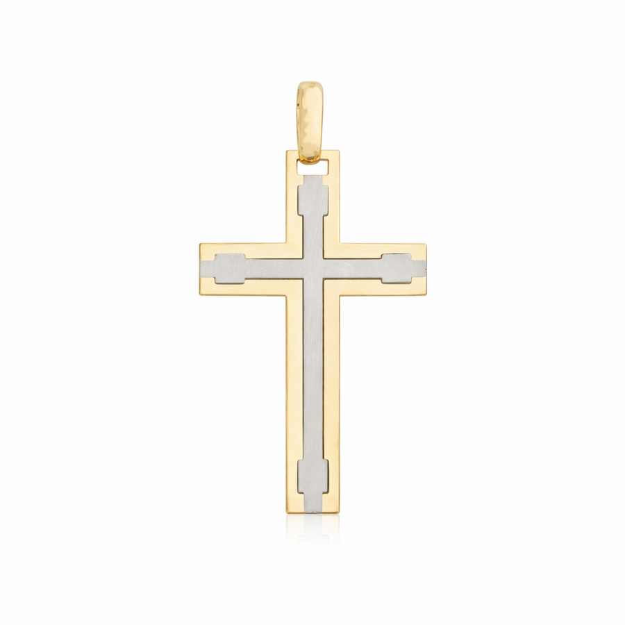 Pendentif Croix en or 10 kt 2 tons