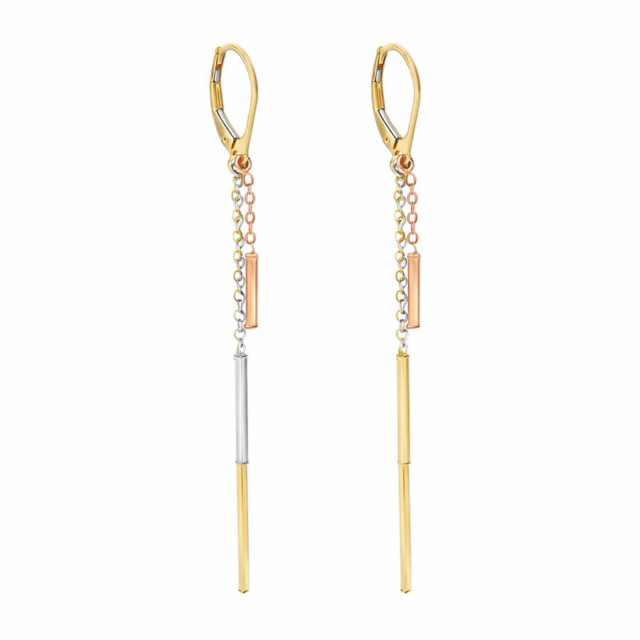 Boucles d'oreilles Tiges pendantes anneaux en or 10 kt 3