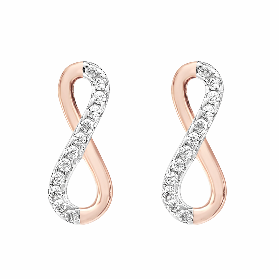 Boucles d'oreilles Infini clous en or rose 10 kt avec
