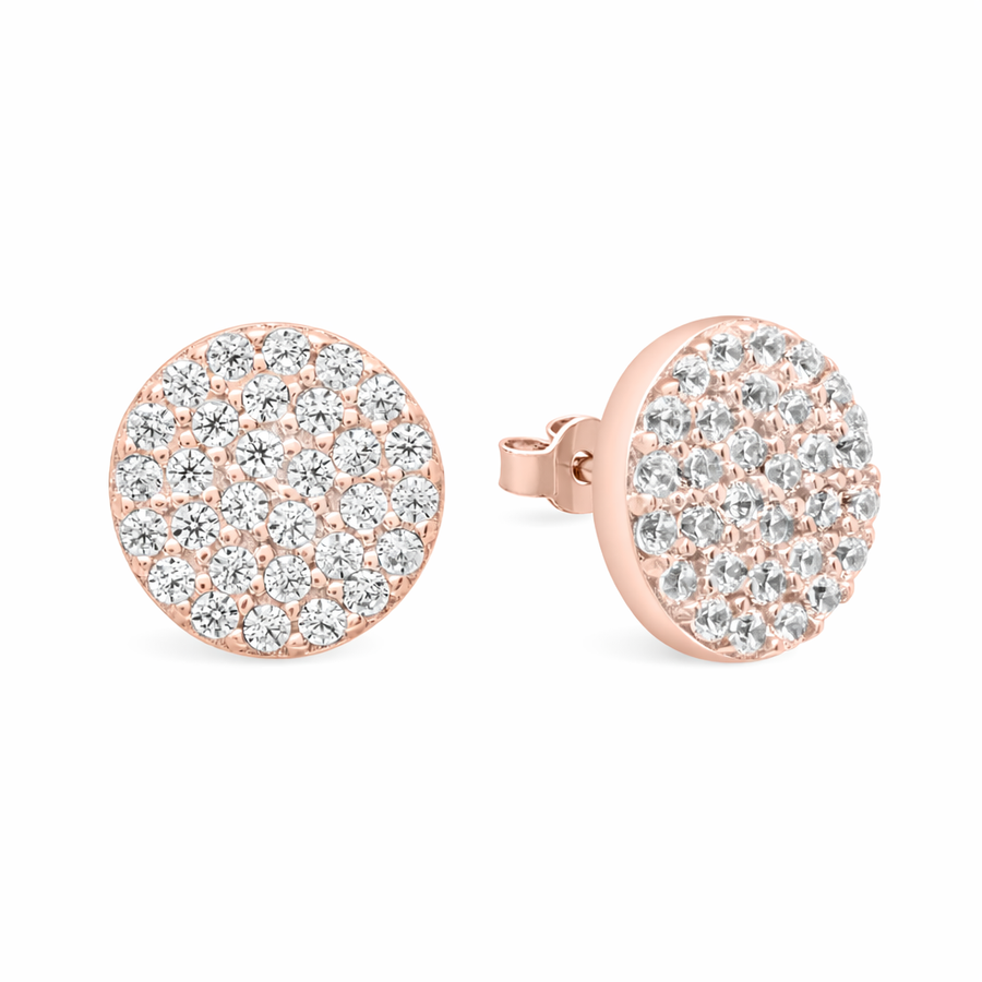 Boucles d'oreilles Cercle clous en or rose 10 kt avec