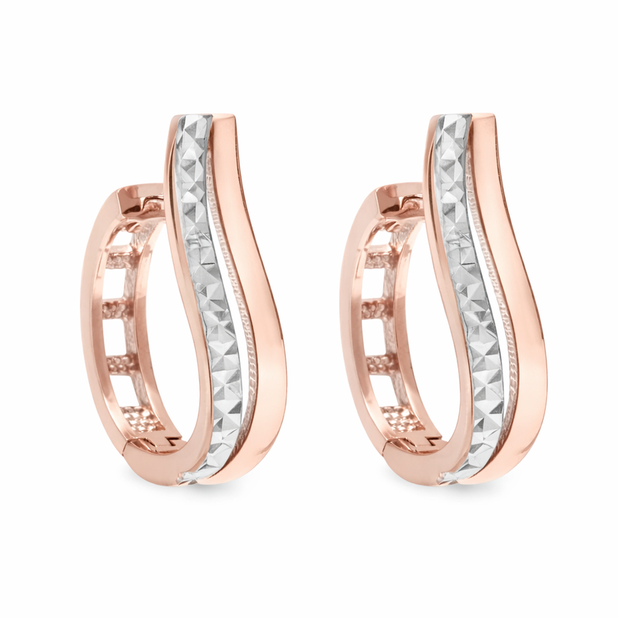 Boucles d'oreilles Huggies en or rose 10 kt demi coupe