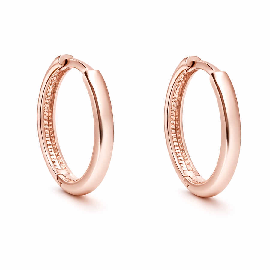 Boucles d'oreilles Huggies or rose 10 kt
