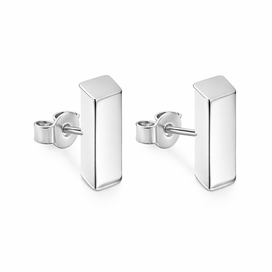 Boucles d'oreilles Barre clous en or blanc 10 kt