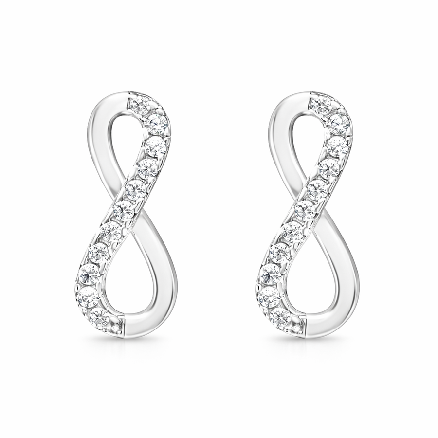 Boucles d'oreilles Infini clous en or blanc 10 kt avec