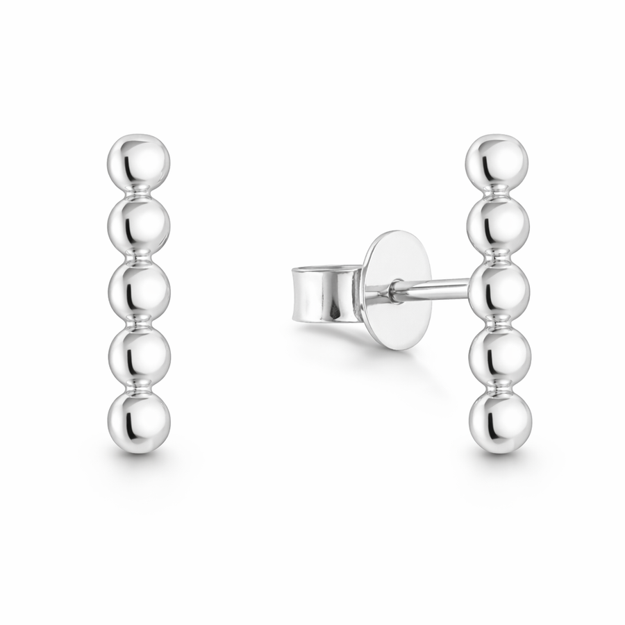 Boucles d'oreilles Boules clous en or blanc 10 kt