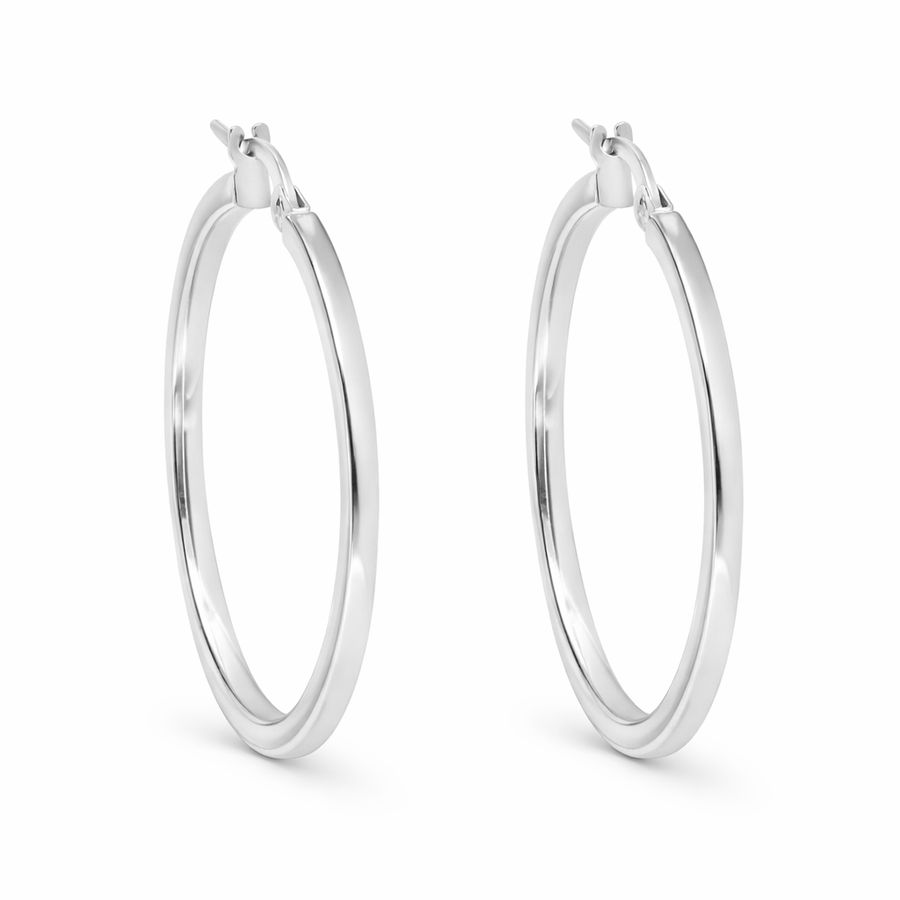 Boucles d'oreilles Anneaux en or blanc 10 kt