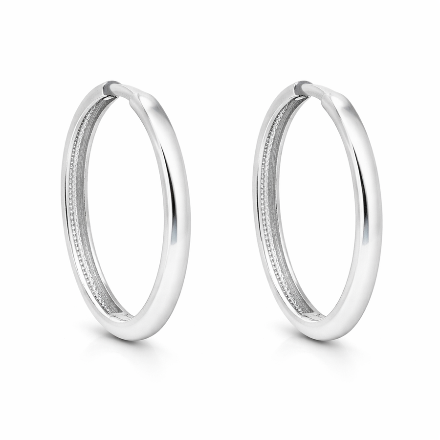Boucles d'oreilles Huggies en or blanc 10 kt