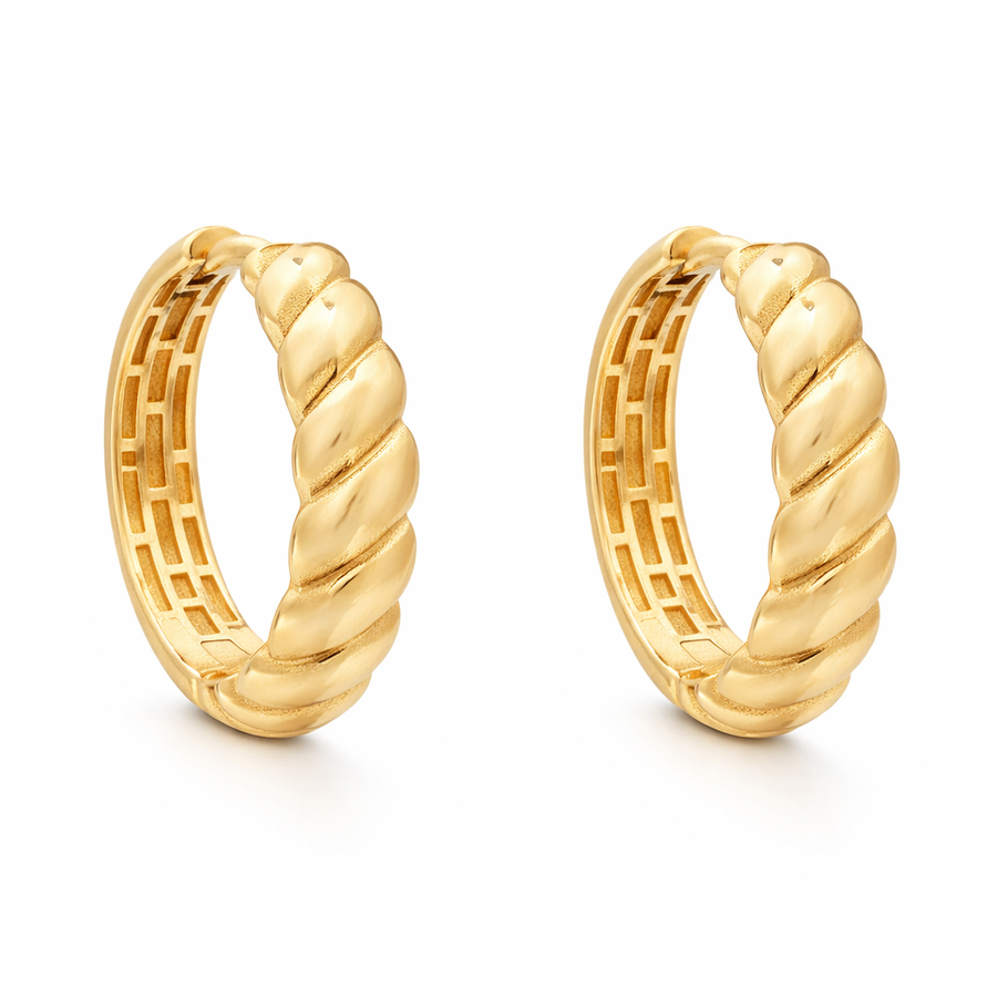 Boucles d'oreilles Croissant huggies en or jaune 10 kt