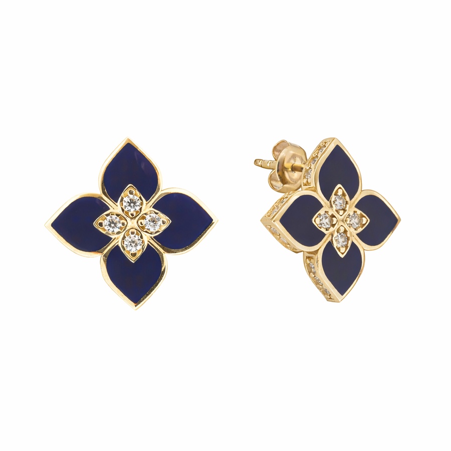 Boucles d'oreilles FLeurs clous en or jaune 10 kt avec