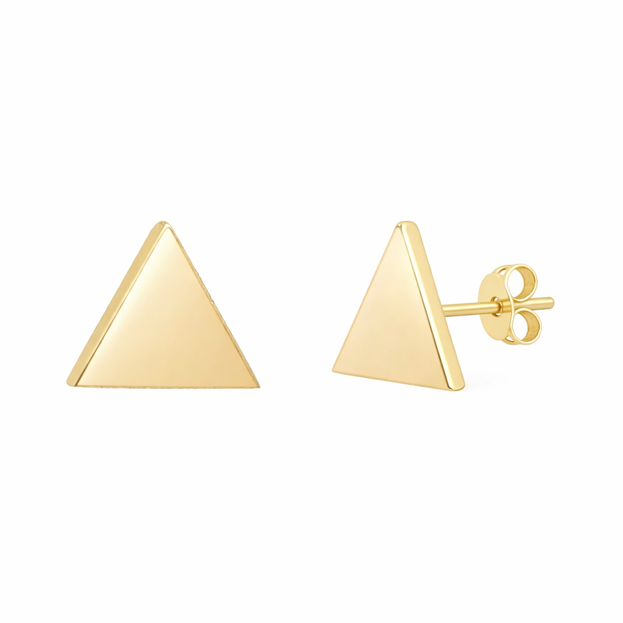 Boucles d'oreilles Triangle Clous en or jaune 10 kt