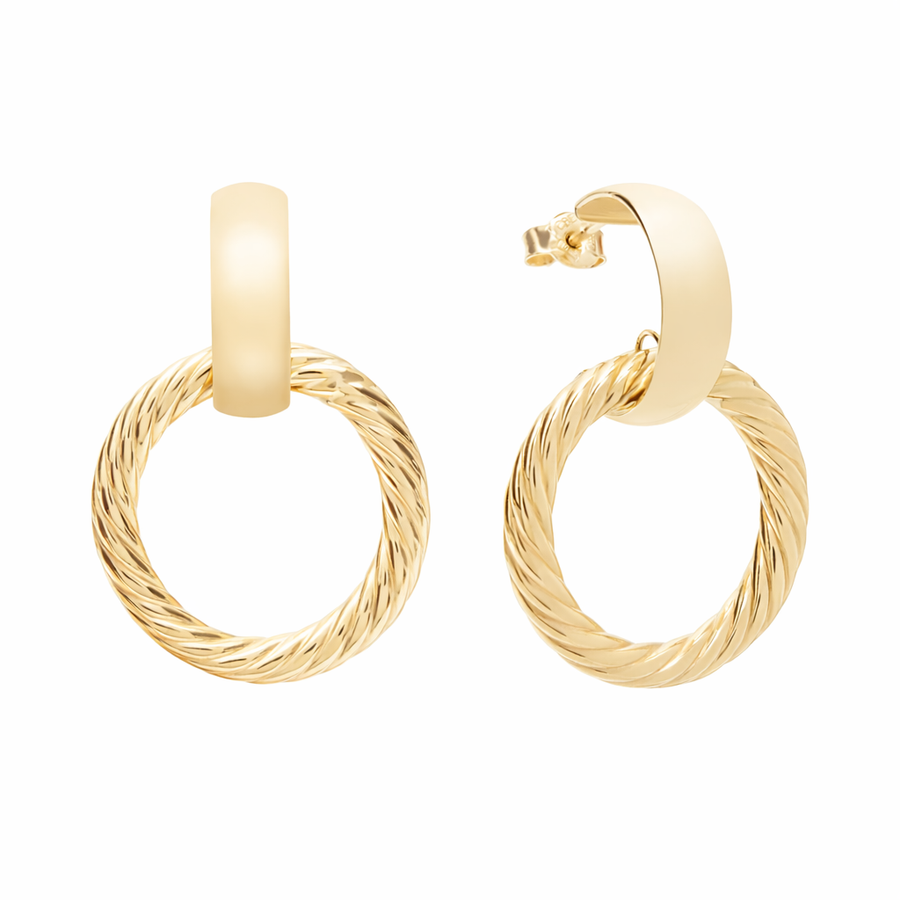 Boucles d'oreilles Tubes pendants clous en or jaune 10 kt