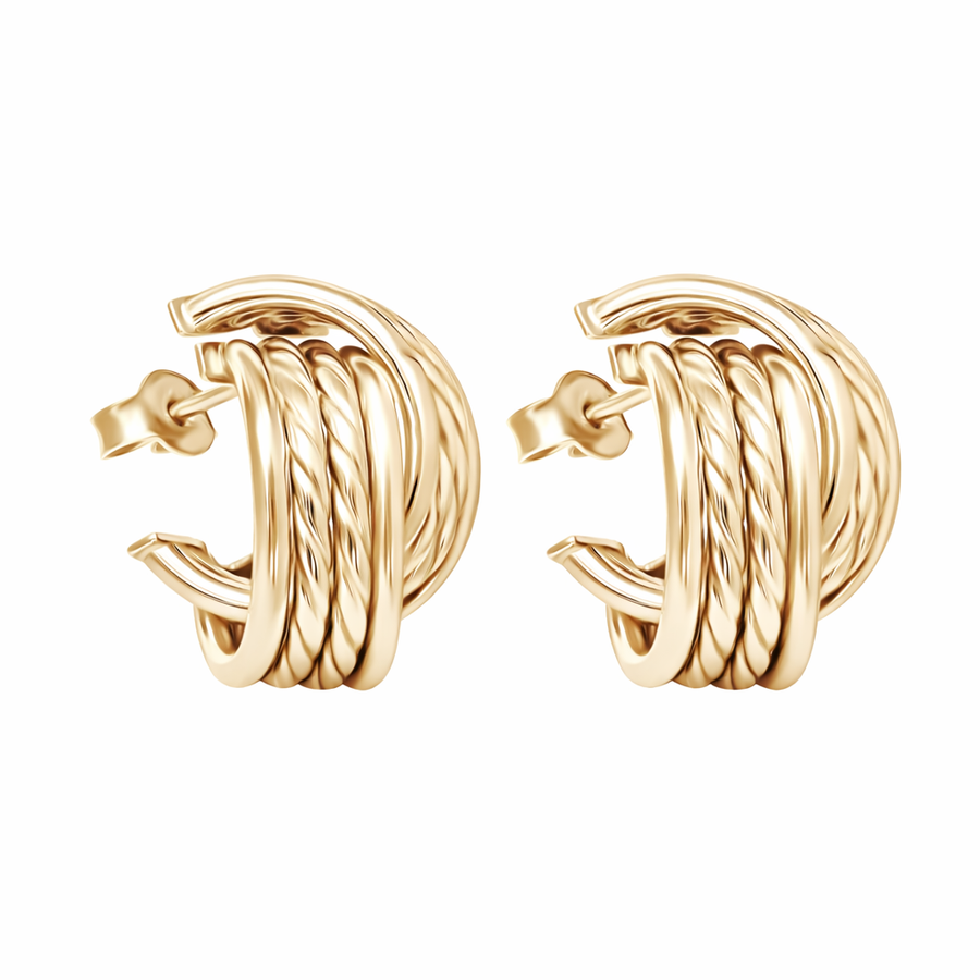 Boucles d'oreilles clous en or jaune 10 kt