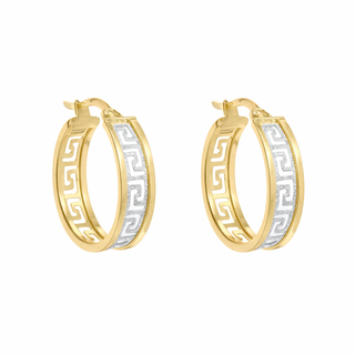 Boucles d'oreilles Anneaux en or 10 kt 2 tons motifs