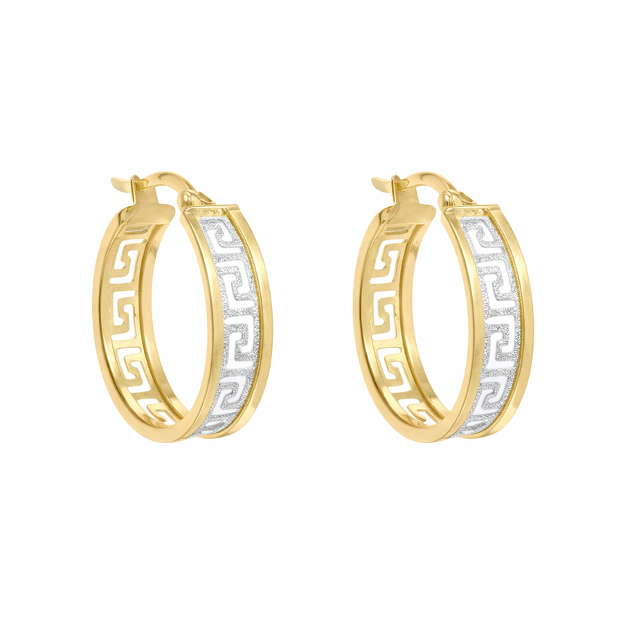 Boucles d'oreilles Anneaux en or 10 kt 2 tons motifs
