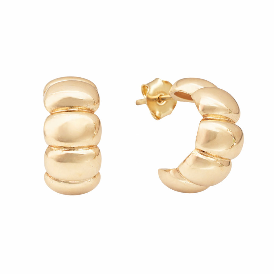 Boucles d'oreilles Croissant clous en or jaune 10 kt